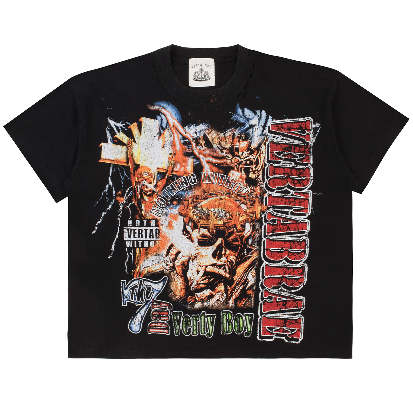 Vertabrae 7 Rap Tee Vintage Black