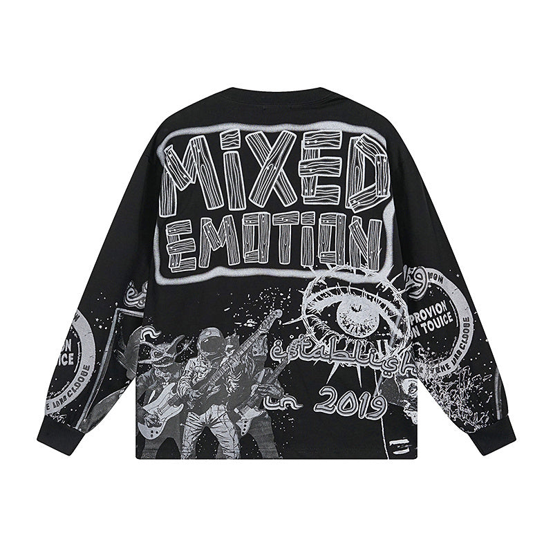 Mixed Emotions - Astro Long Sleeve Black Tee
