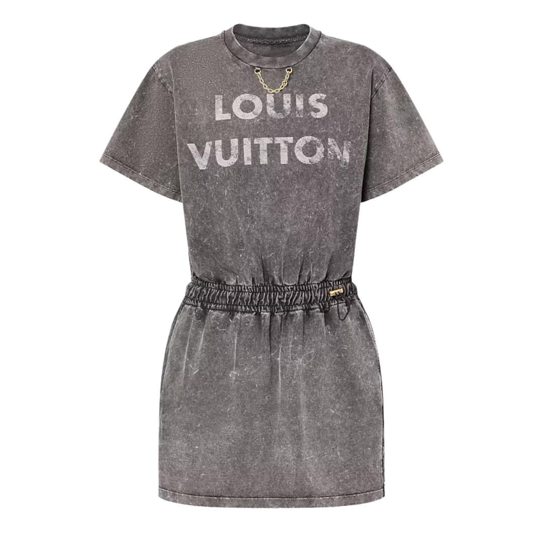 Vintage-Effect Louis Vuitton T-Shirt Dress