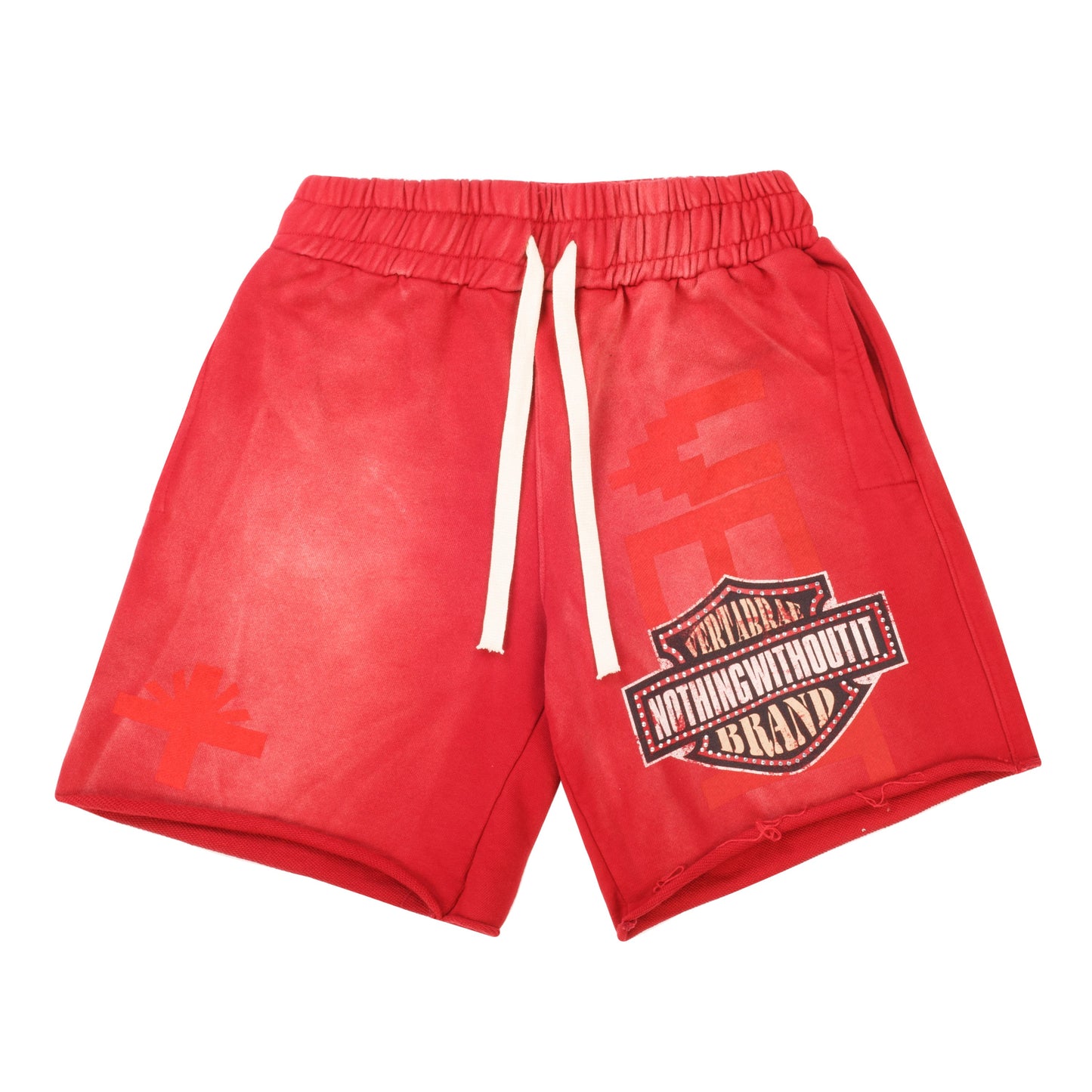 Vertabrae Harley Double Emblem Shorts Red