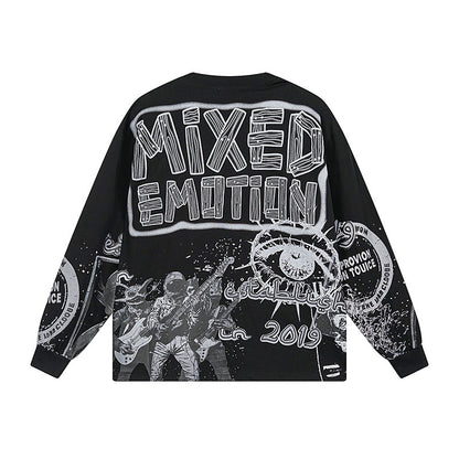 Mixed Emotions - Astro Long Sleeve Black Tee