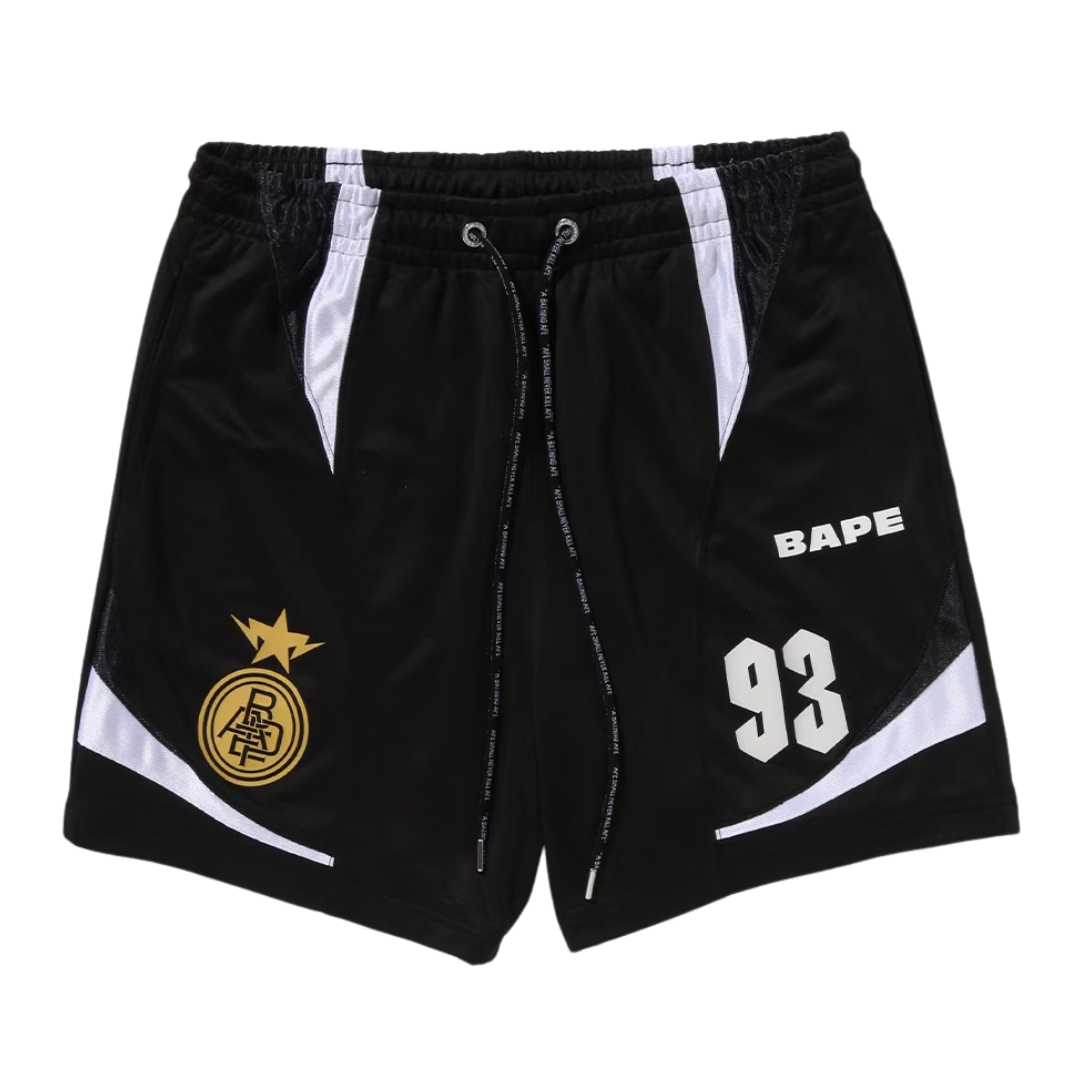 A Bathing Ape® Multi Logo Relaxed Fit Soccer Shorts – Unisex