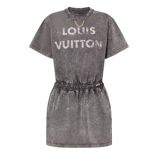 Vintage-Effect Louis Vuitton T-Shirt Dress