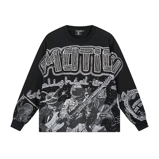 Mixed Emotions - Astro Long Sleeve Black Tee