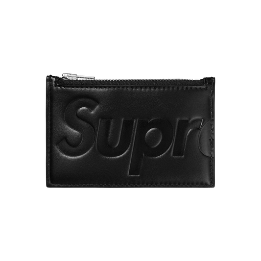 Supreme Leather Zip Card Holder Black