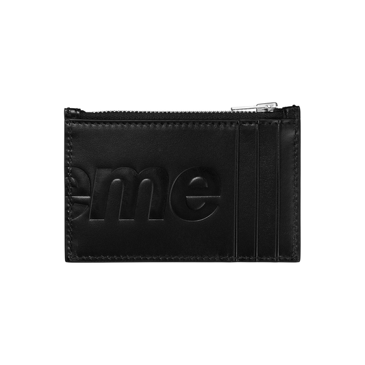 Supreme Leather Zip Card Holder Black